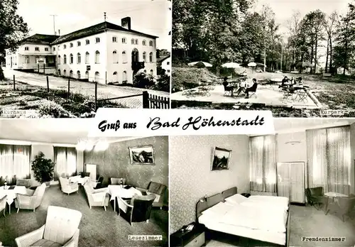 AK / Ansichtskarte Bad_Hoehenstadt Kurhaus Kurpark Lesezimmer Fremdenzimmer Bad_Hoehenstadt