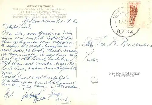 AK / Ansichtskarte Uffenheim Gasthof zur Traube Aussenansicht Uffenheim