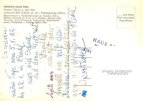 AK / Ansichtskarte Fleckl Haus Resi Aussenansichten Sommer Winter Fleckl