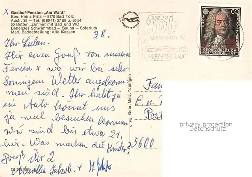 AK / Ansichtskarte Bad_Toelz Gasthof Pension Am Wald Teilansichten Bad_Toelz