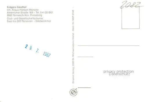 AK / Ansichtskarte Tornesch Kroegers Gasthaus Ahrenlohe Tornesch