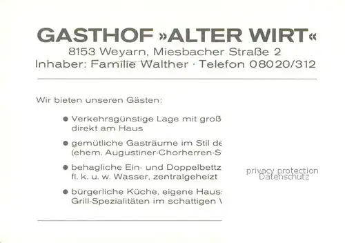 AK / Ansichtskarte Weyarn Gasthof Alter Wirt Aussenansicht Weyarn