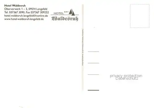 AK / Ansichtskarte Lengefeld_Erzgebirge Hotel Waldesruh Lengefeld Erzgebirge