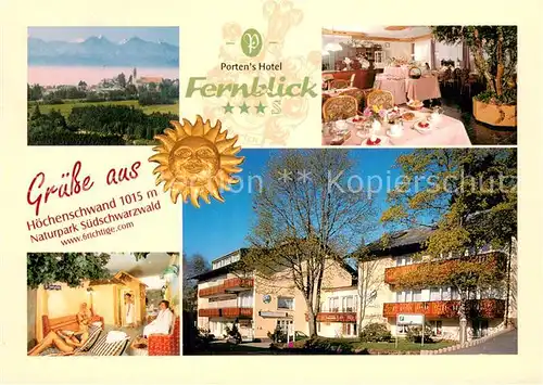 AK / Ansichtskarte Hoechenschwand Park Hotel Fernblick Restaurant Wellness Panorama Alpenkette Sonne Hoechenschwand