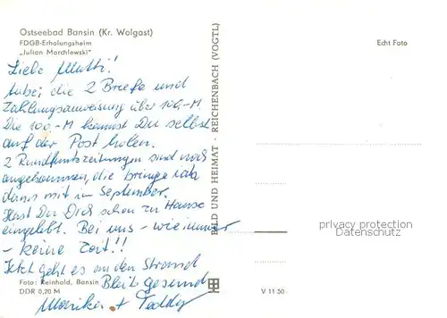 AK / Ansichtskarte Bansin_Ostseebad FDGB Erholungsheim Julian Marchlewski Bansin_Ostseebad