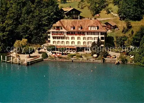 AK / Ansichtskarte Ringgenberg_Brienzersee Hotel Seeburg Fliegeraufnahme Ringgenberg Brienzersee