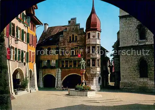 AK / Ansichtskarte Biel_Bienne Altstadtpartie Brunnen Biel Bienne