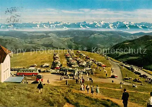 AK / Ansichtskarte Schoenau_Schwarzwald Hotel Belchenhaus auf dem Belchen Panorama Alpenkette Schoenau Schwarzwald