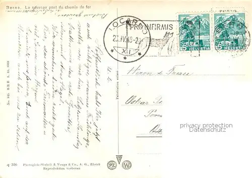 AK / Ansichtskarte Bern_BE Neue Eisenbahnbruecke Bern_BE