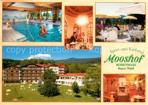 AK / Ansichtskarte Bodenmais Sport  und Kurhotel Mooshof Hallenbad Restaurant Terrasse Bodenmais