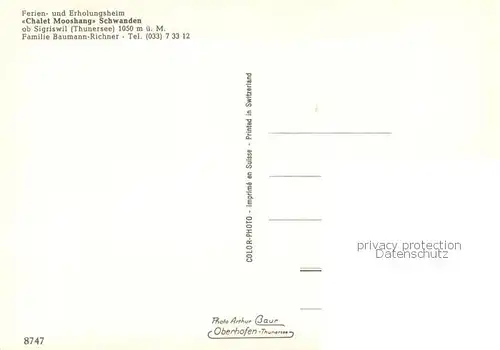 AK / Ansichtskarte Schwanden_BE Ferien und Erholungsheim Chalet Mooshang Schwanden BE