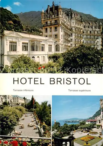 AK / Ansichtskarte Montreux__VD Hotel Bristol Terrasse inferieure Terrasse superieure 