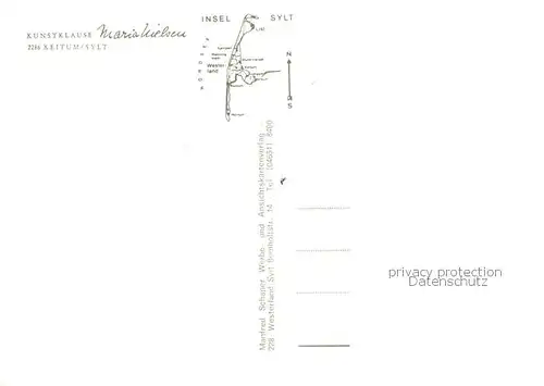 AK / Ansichtskarte Keitum_Sylt Kunstklause Maria Nielsen Keitum Sylt