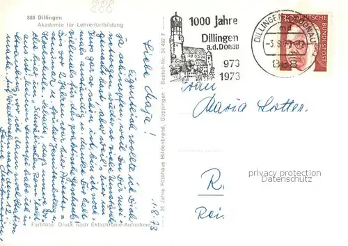 AK / Ansichtskarte Dillingen_Donau Akademie fuer Lehrerfortbildung Dillingen Donau