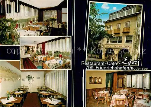 AK / Ansichtskarte Friedrichshafen_Bodensee Restaurant Cafe Eger Gastraeume Friedrichshafen Bodensee