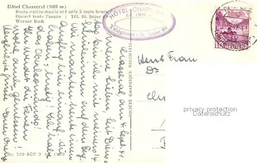 AK / Ansichtskarte Chasseral_BE Hotel du Chasseral Chasseral BE