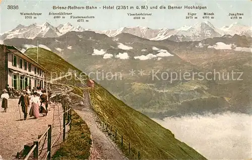 AK / Ansichtskarte Brienz Rothornbahn Hotel mit Berner Hochalpen Brienz Rothornbahn