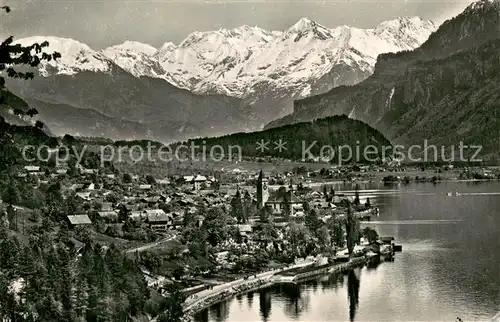 AK / Ansichtskarte Brienz_Brienzersee Panorama mit Hasliberge Brienz Brienzersee