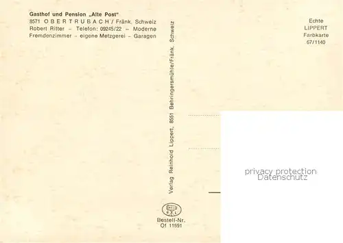 AK / Ansichtskarte Obertrubach GAsthof Pension Alte Post Aussenansicht Obertrubach