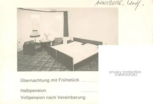 AK / Ansichtskarte Arnsberg_Westfalen Hotel Pension Haus Tanneck Informationen Arnsberg_Westfalen