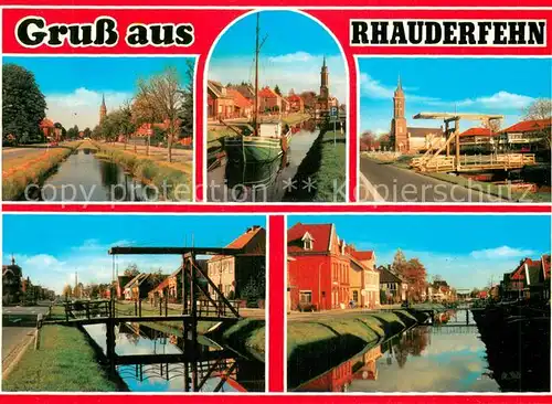 AK / Ansichtskarte Rhauderfehn Teilansichten m. Kanal Rhauderfehn