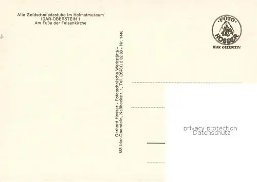 AK / Ansichtskarte Idar Oberstein Alte Goldschmiedenstube Heimatmuseum Idar Oberstein