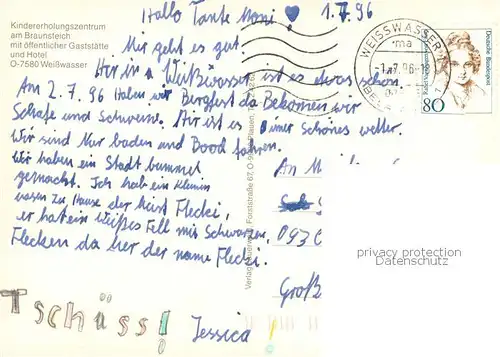 AK / Ansichtskarte Weisswasser_Oberlausitz Kindererholungszentrum am Braunsteich Schwimmbad See Weisswasser_Oberlausitz