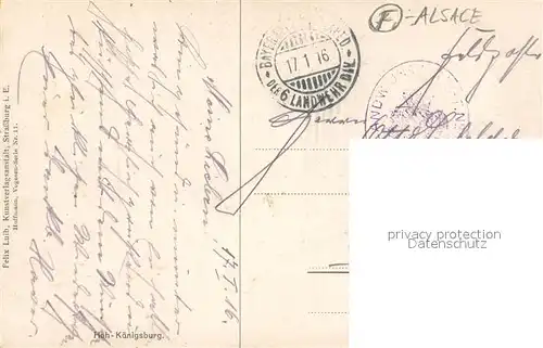 AK / Ansichtskarte Alsace_Elsass Schloss Alsace Elsass