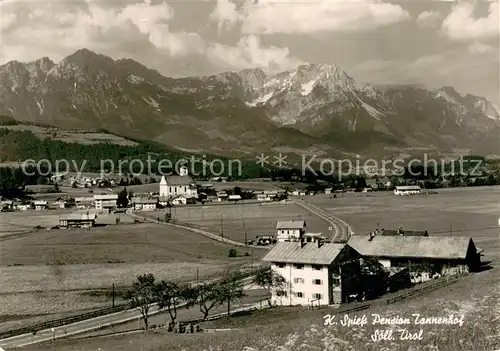 AK / Ansichtskarte Soell_Tirol_AT Pension Tannenhof Panorama Alpen 