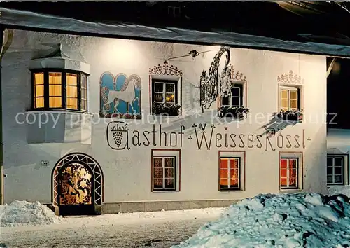 AK / Ansichtskarte Gries_Brenner Hotel Gasthof Weisses Roessl Nachtaufnahme Gries Brenner