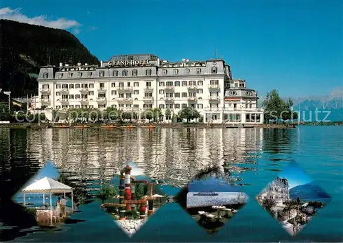 AK / Ansichtskarte Zell_See_AT Grand Hotel Ansicht vom See aus 
