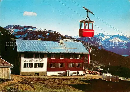 AK / Ansichtskarte Bezau_Vorarlberg Gasthof Pension Berghaus Sonderdach Kabinenseilbahn Alpen Bezau Vorarlberg