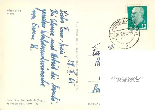 AK / Ansichtskarte Altenburg__Thueringen Markt 