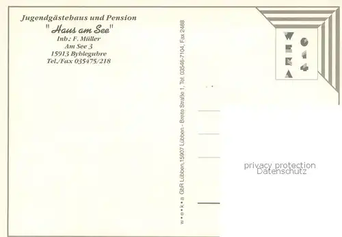 AK / Ansichtskarte Byhleguhre Jugendgaestehaus und Pension Haus am See Byhleguhre