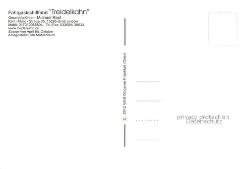 AK / Ansichtskarte Gross_Lindow Fahrgastschiff Treidelkahn Gross Lindow