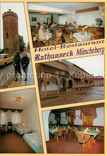 AK / Ansichtskarte Muencheberg Hotel Restaurant Rathauseck Turm Muencheberg