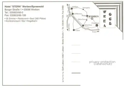 AK / Ansichtskarte Werben_Niederlausitz Hotel Restaurant Stern Spreewaldkahn Werben_Niederlausitz