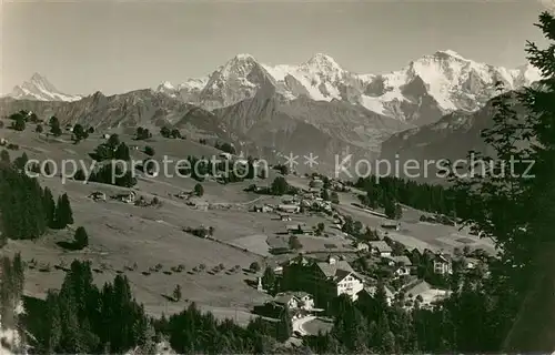 AK / Ansichtskarte Beatenberg_BE Waldegg mit Eiger Moench und Jungfrau 
