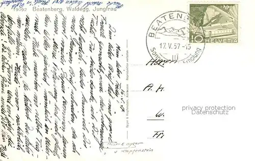 AK / Ansichtskarte Waldegg_Beatenberg Panorama Jungfrau Waldegg Beatenberg