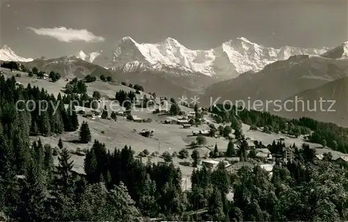 AK / Ansichtskarte Waldegg_Beatenberg und Amisbuehl mit Finsteraarhorn Eiger Moench Jungfrau Waldegg Beatenberg