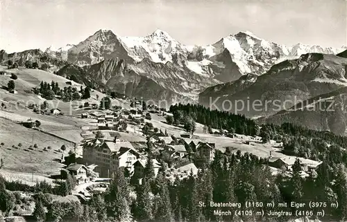 AK / Ansichtskarte Beatenberg_BE mit Eiger Moench und Jungfrau 