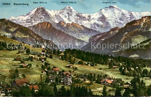 AK / Ansichtskarte Beatenberg_BE mit Eiger Moench und Jungfrau 