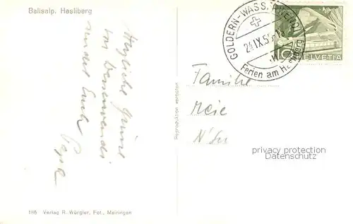 AK / Ansichtskarte Hasliberg_Bruenig_BE Balisalp Hasliberg_Bruenig_BE