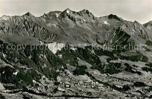 AK / Ansichtskarte Adelboden Schlegeli Ausserschwand Tschentenalp Maennlifluh mit Niesenkette Adelboden