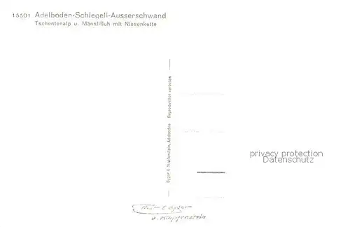 AK / Ansichtskarte Adelboden Schlegeli Ausserschwand Tschentenalp Maennlifluh mit Niesenkette Adelboden