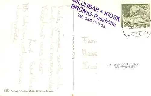 AK / Ansichtskarte Brienzer_Rothorn_Brienzerrothorn_BE Neuer Weg mit Brienzersee 