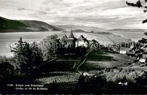 AK / Ansichtskarte Erlach_BE mit Petersinsel Bielersee Erlach_BE