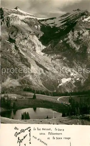 AK / Ansichtskarte Les_Diablerets_VD Le lac Retaud Le Dard sous l Bidenhorn et le Scex rouge 