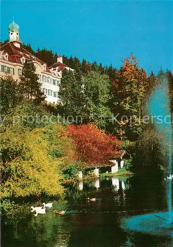 AK / Ansichtskarte Schaufling Klinik Bavaria Aussenansicht m. Teichansicht Schaufling