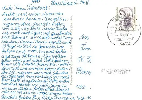 AK / Ansichtskarte Haseluenne Partie an d. Hase Heimathaeuser Backstein Markt Haus am See Haseluenne